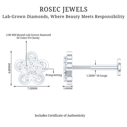 Diamond Floral Helix Earring for Women