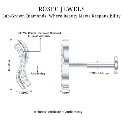Diamond Wave Helix Piercing Earring