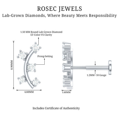 Diamond Curved Crawler Earring