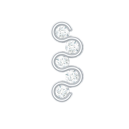 Diamond Zig Zag Bubble Crawler Earring