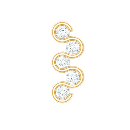 Diamond Zig Zag Bubble Crawler Earring