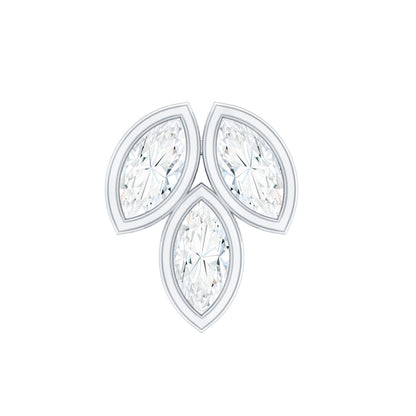 Marquise Diamond Three Stone Cluster Earring