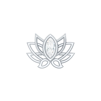 Marquise Diamond Lotus Cartilage Earring for Her
