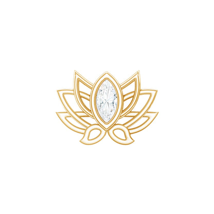 Marquise Diamond Lotus Cartilage Earring for Her