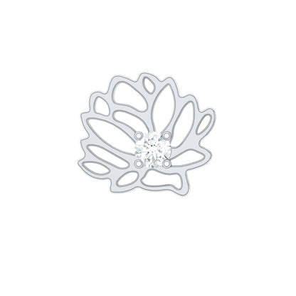Diamond Lotus Flower Earring for Conch Piercing