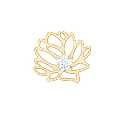 Diamond Lotus Flower Earring for Conch Piercing