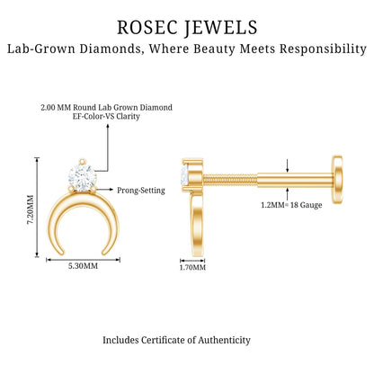 Diamond Minimalist Earring for Helix Piercing
