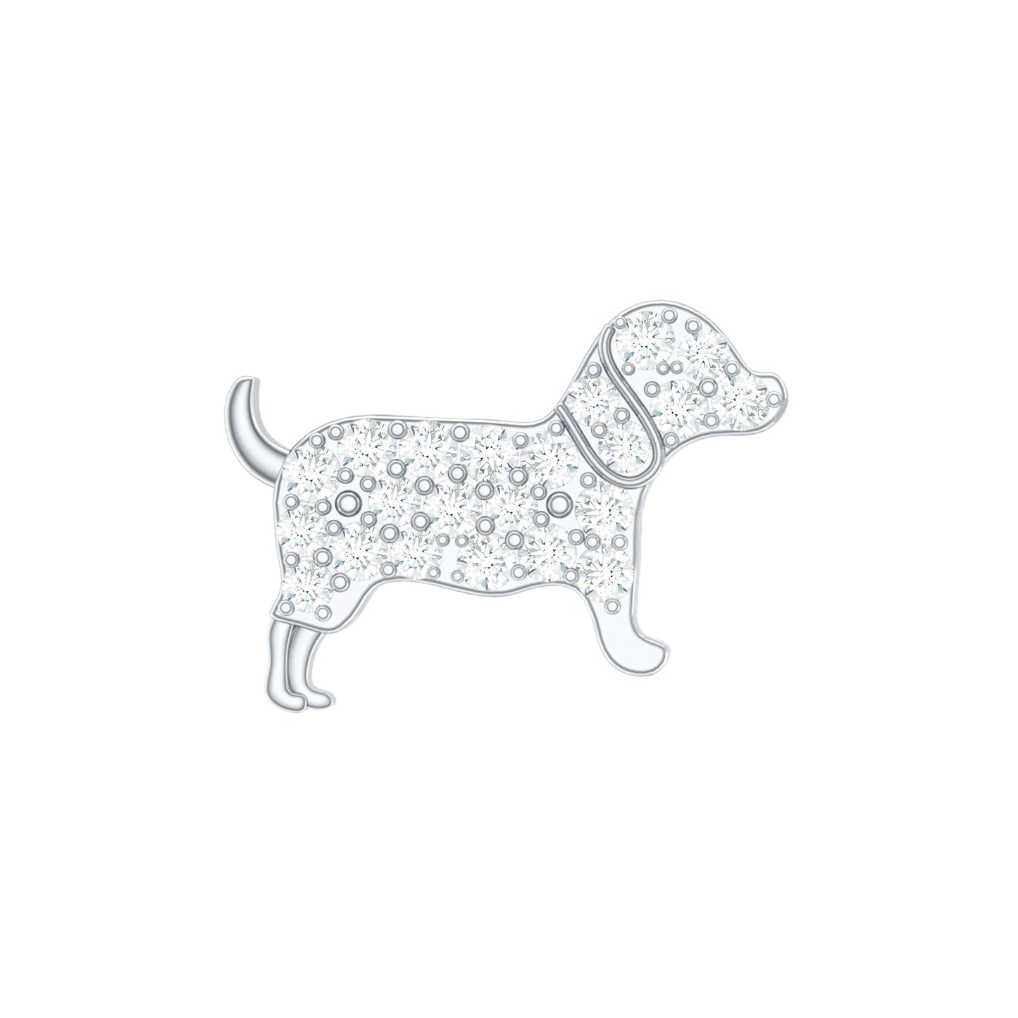 Adorable Diamond Puppy Earring for Helix Piercing