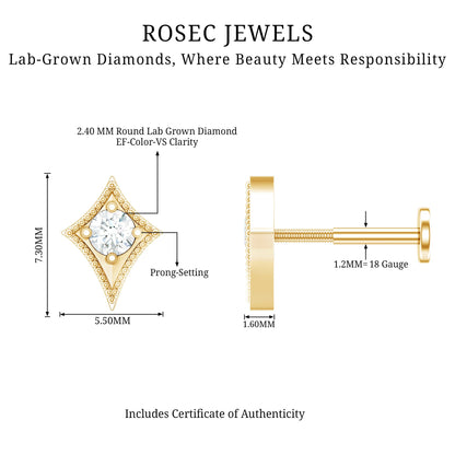 Diamond Kite Shape Tragus Earring