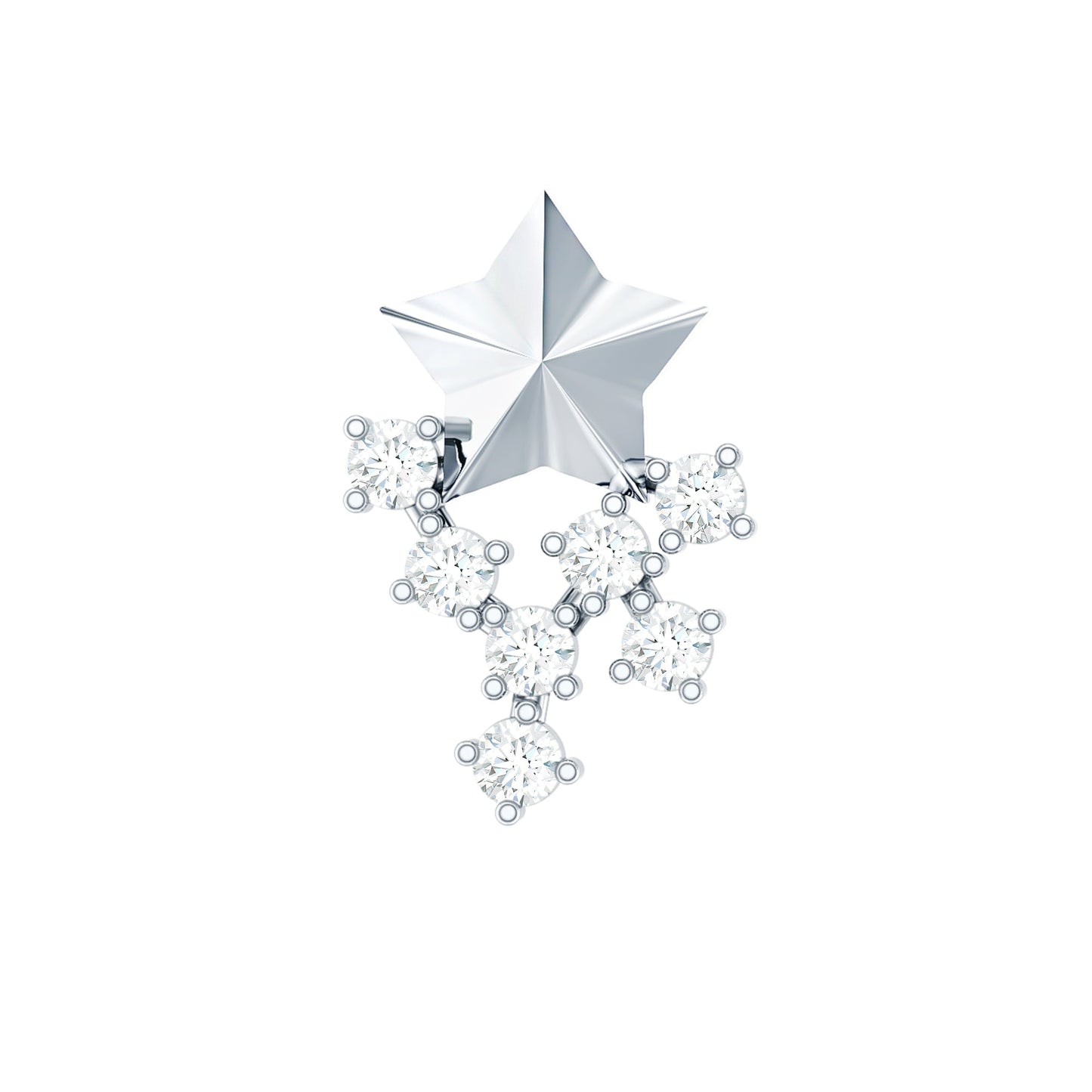Diamond Star Celestial Earring for Tragus Piercing