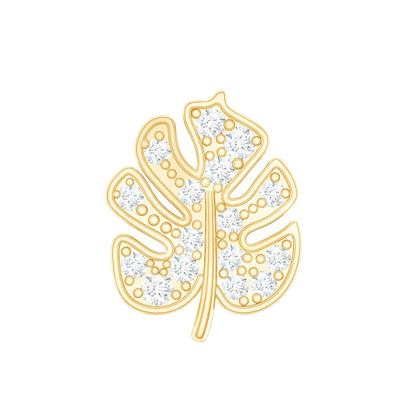 Diamond Leaf Earring for Cartilage Piercing