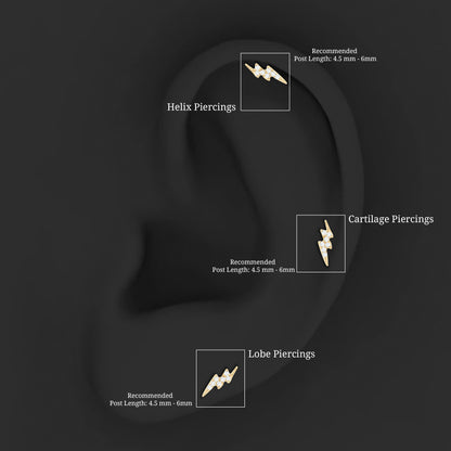 Diamond Lightning Bolt Tragus Earring