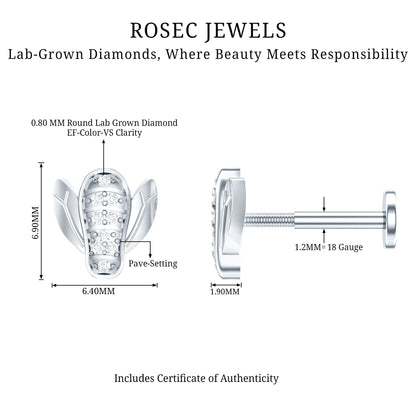 Diamond Bumblebee Earring for Helix Piercing