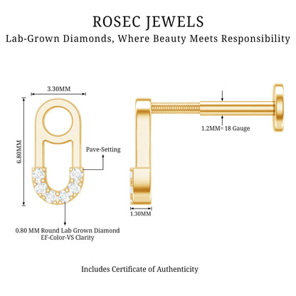 Diamond Pin Earring for Helix Piercing