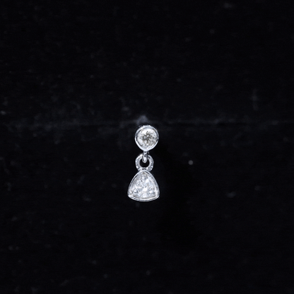 Genuine Diamond Drop Earring for Helix Piercing