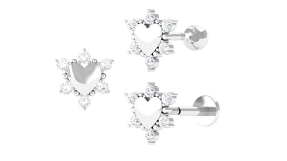 Diamond Heart Upper Lobe Earring