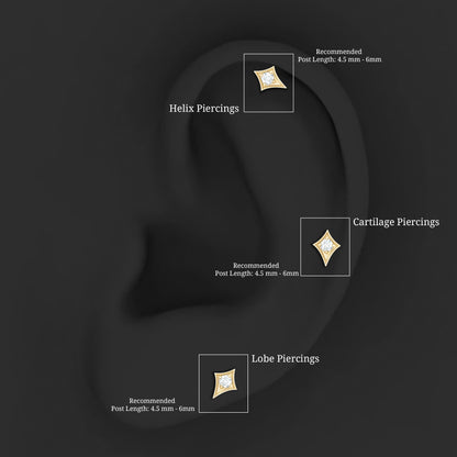 Diamond Kite Shape Tragus Earring