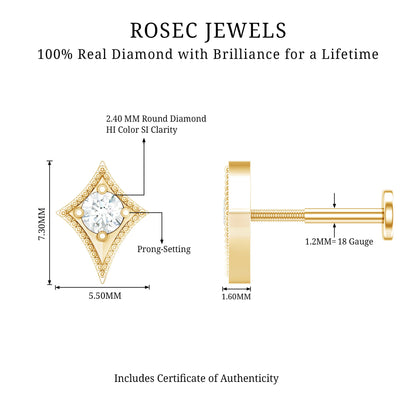 Diamond Kite Shape Tragus Earring