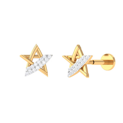 Diamond Star Earring for Helix Piercing