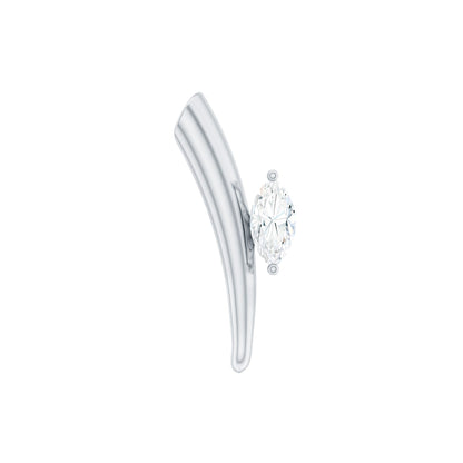 Marquise Cut Diamond Solitaire Earring for Tragus Piercing