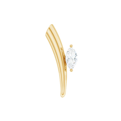 Marquise Cut Diamond Solitaire Earring for Tragus Piercing
