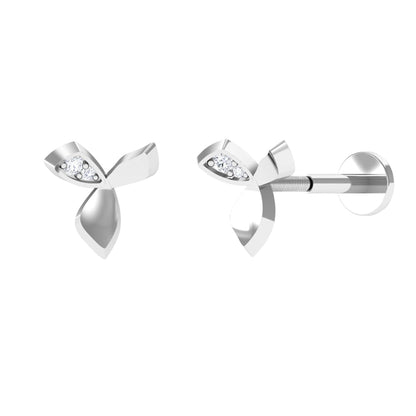 Unique Diamond Floral Earring for Tragus Piercing