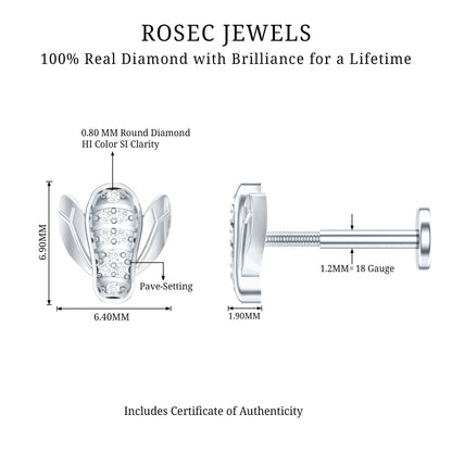 Diamond Bumblebee Earring for Helix Piercing