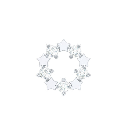 Minimal Diamond Open Circle Earring for Helix Piercing