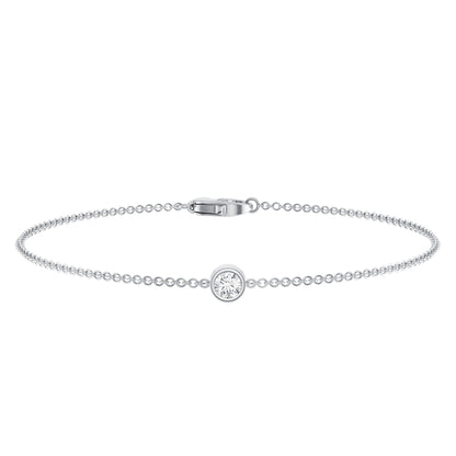 Bezel Set Lab Grown Diamond Solitaire Bracelet