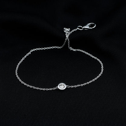 Bezel Set Lab Grown Diamond Solitaire Bracelet
