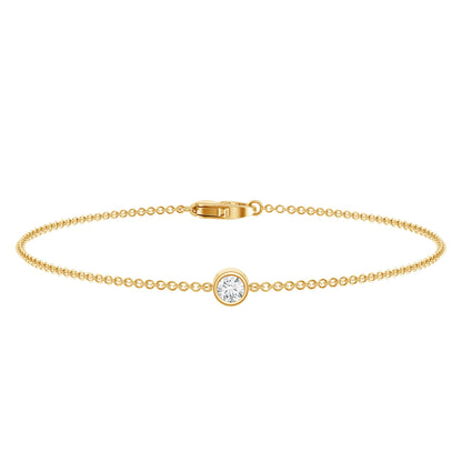 Bezel Set Lab Grown Diamond Solitaire Bracelet