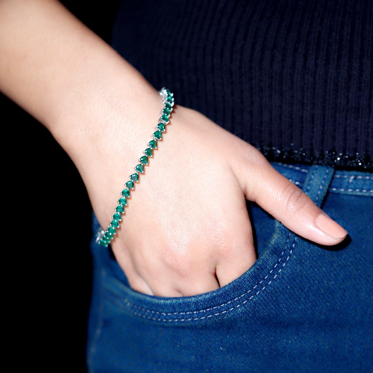 Certified Lab Grown Bezel Set Diamond Eternity Chain Bracelet
