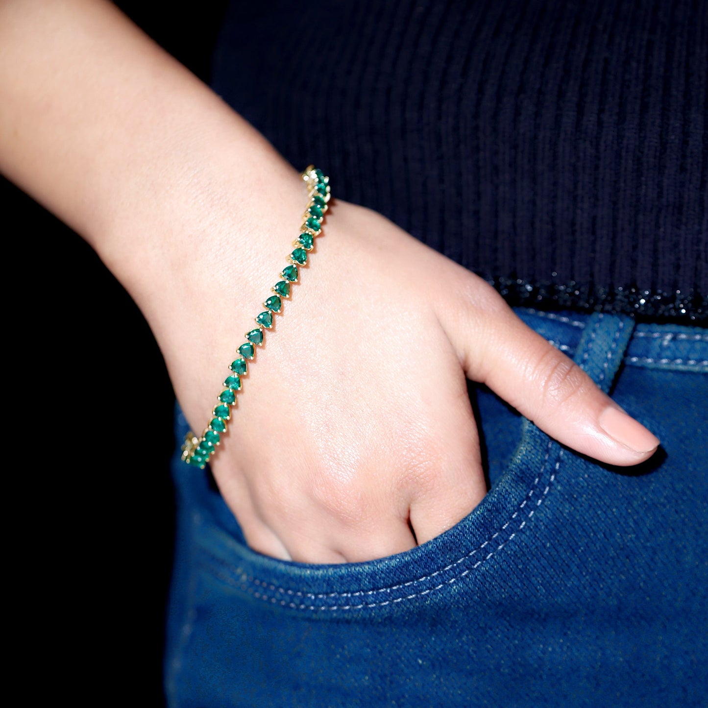 Certified Lab Grown Bezel Set Diamond Eternity Chain Bracelet