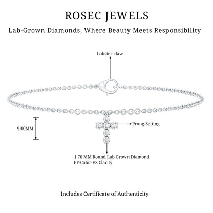 Certified Lab Grown Diamond Cross Bracelet