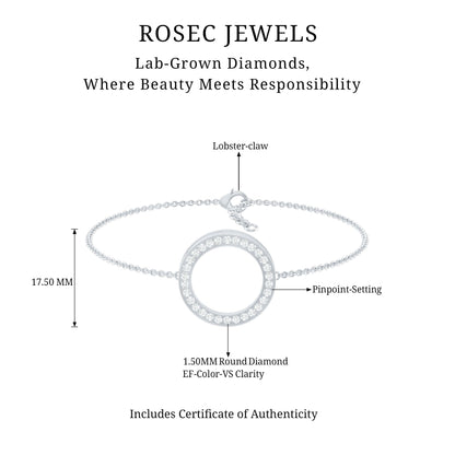 Certified Lab Grown Diamond Circle Bracelet for Women