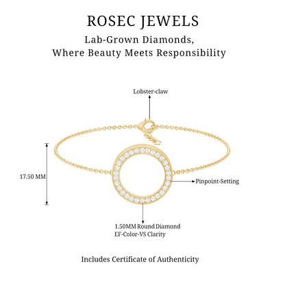 Certified Lab Grown Diamond Circle Bracelet for Women