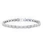 Emerald Cut 3X5 MM Lab Grown Diamond Tennis Bracelet in Bezel Setting