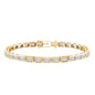 Emerald Cut 3X5 MM Lab Grown Diamond Tennis Bracelet in Bezel Setting