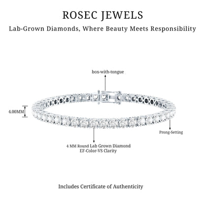 Certified Lab Grown Diamond Tennis Bracelet for Women