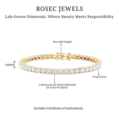 Certified Lab Grown Diamond Tennis Bracelet for Women