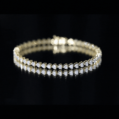 Lab Grown Diamond Heart Tennis Bracelet for Wedding