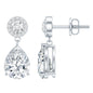Certified 7X9 MM Zirconia Pear Drop Earrings for Wedding