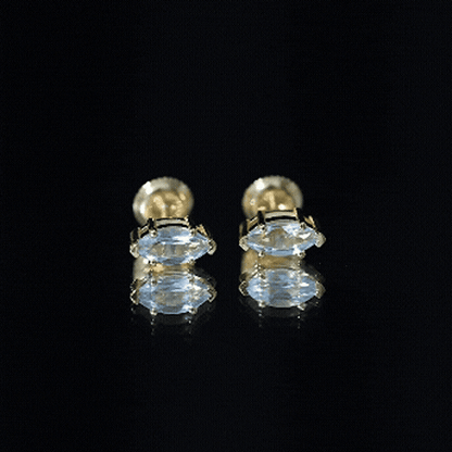 Natural 1.48 Carat Marquise Cut Sky Blue Topaz Stud Earrings with Certificate