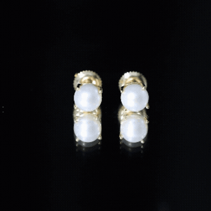 Natural 4.4 Carat Pearl Stud Earrings with Certificate