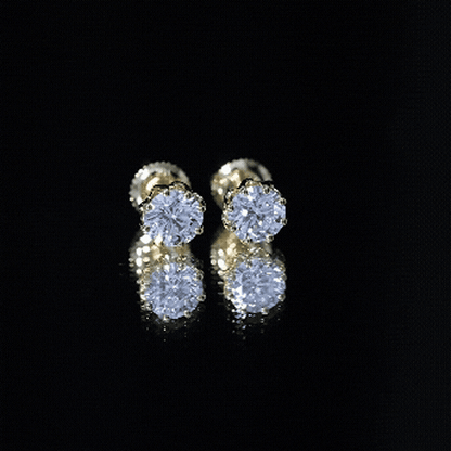 Brilliant Cut 1.90 Carat Moissanite Stud Earrings in Decorative Setting