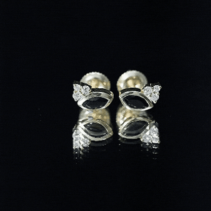 Marquise Shape 0.7 Carat Lab Grown Black and White Diamond Stud Earrings