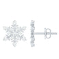 Lab Created Diamond Snowflake Stud Earrings With Screw Back