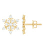 Lab Created Diamond Snowflake Stud Earrings With Screw Back