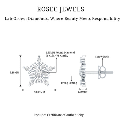 Lab Grown Diamond Icy Snowflake Earrings