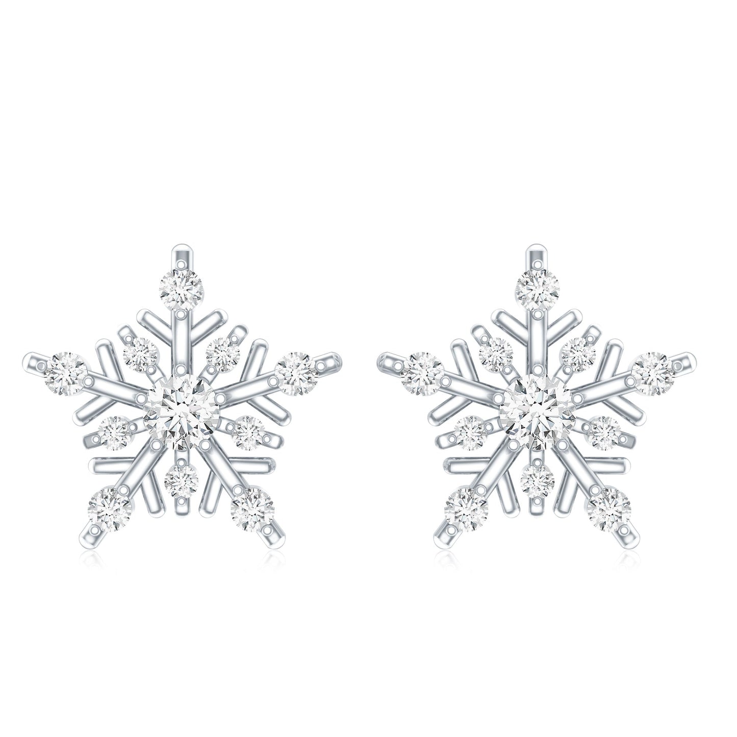 Lab Grown Diamond Icy Snowflake Earrings